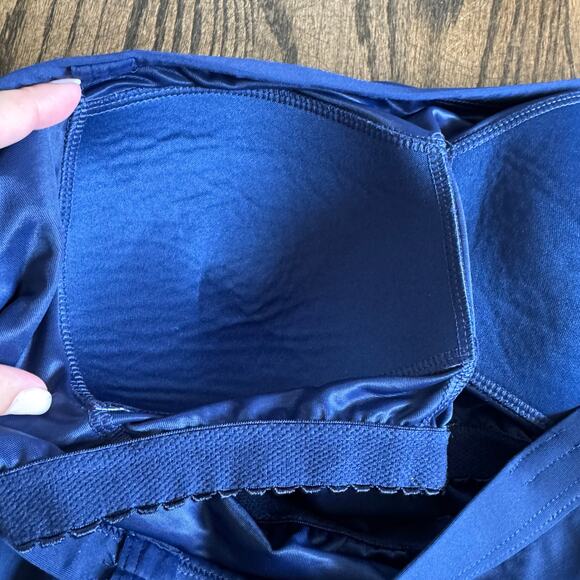 Lands End Womens Solid Navy Blue Strapless Tankini Swim Suit Top Plus Size 16W - Picture 3 of 6